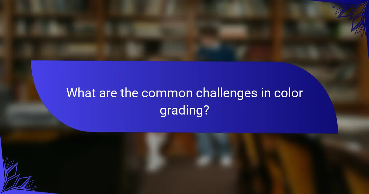 What are the common challenges in color grading?
