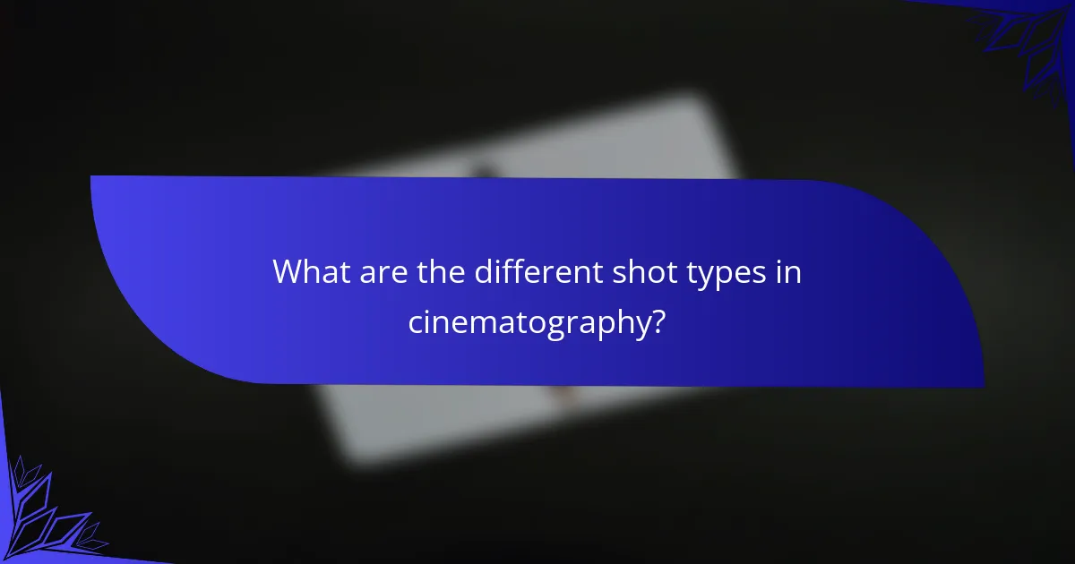 What are the different shot types in cinematography?