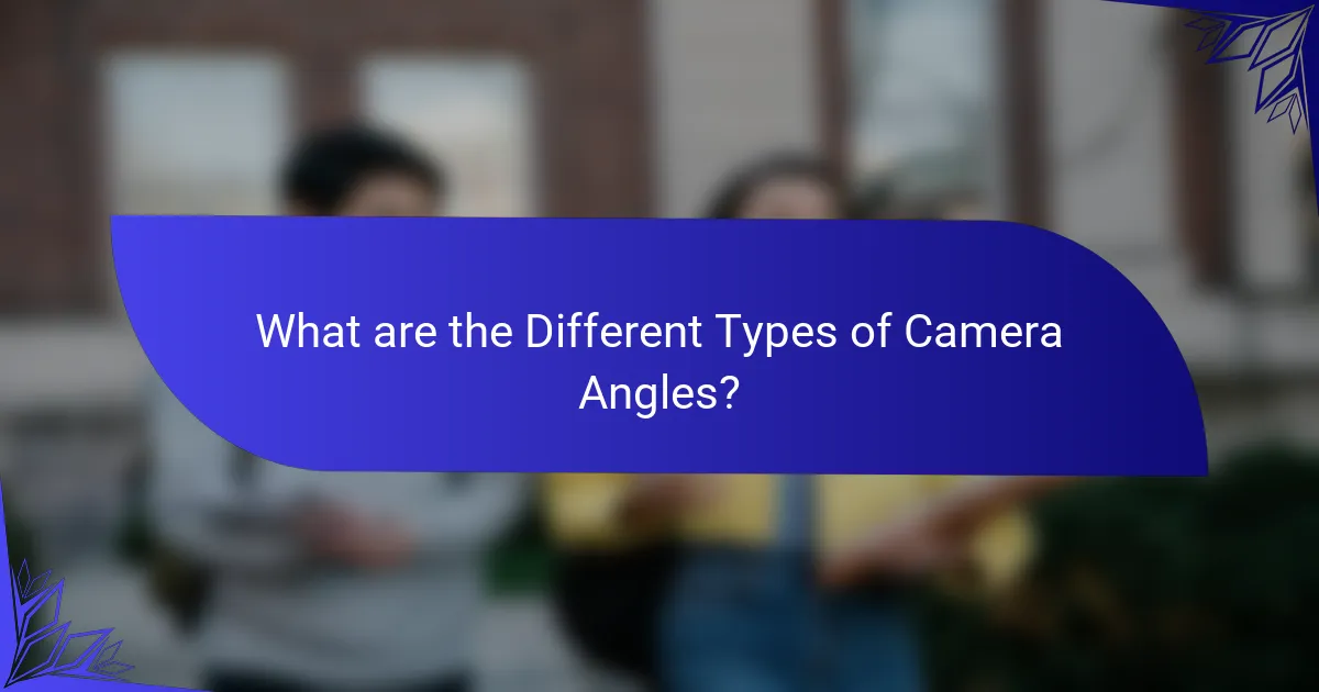 What are the Different Types of Camera Angles?