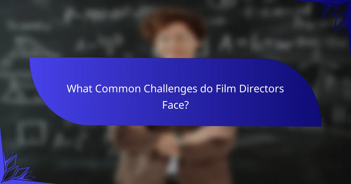 What Common Challenges do Film Directors Face?