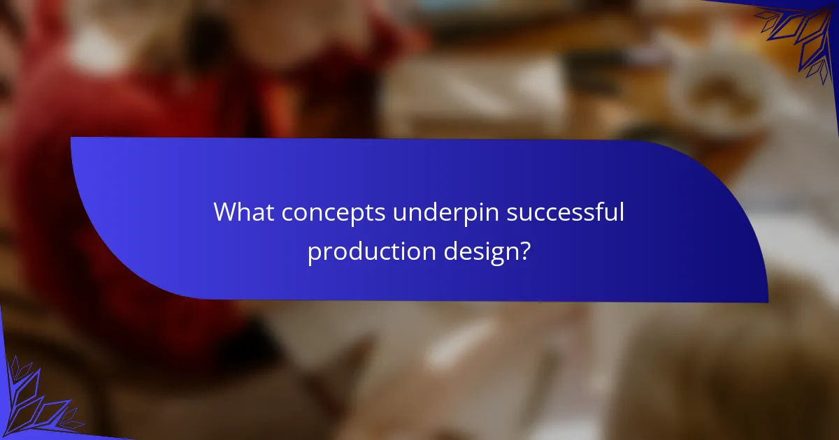 What concepts underpin successful production design?