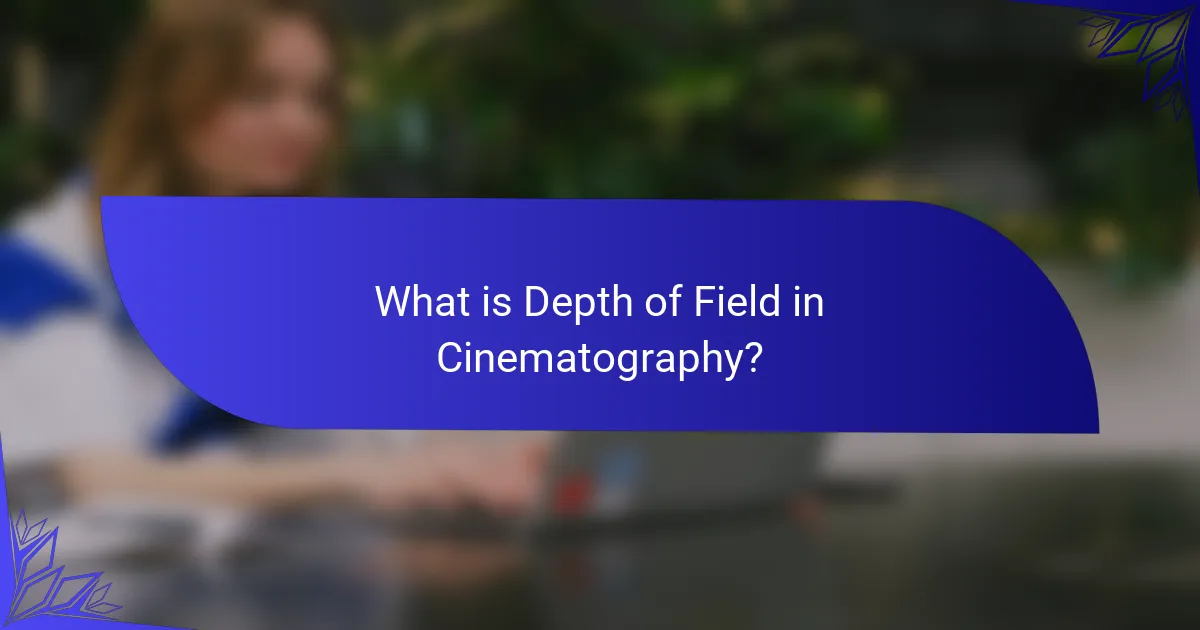 What is Depth of Field in Cinematography?