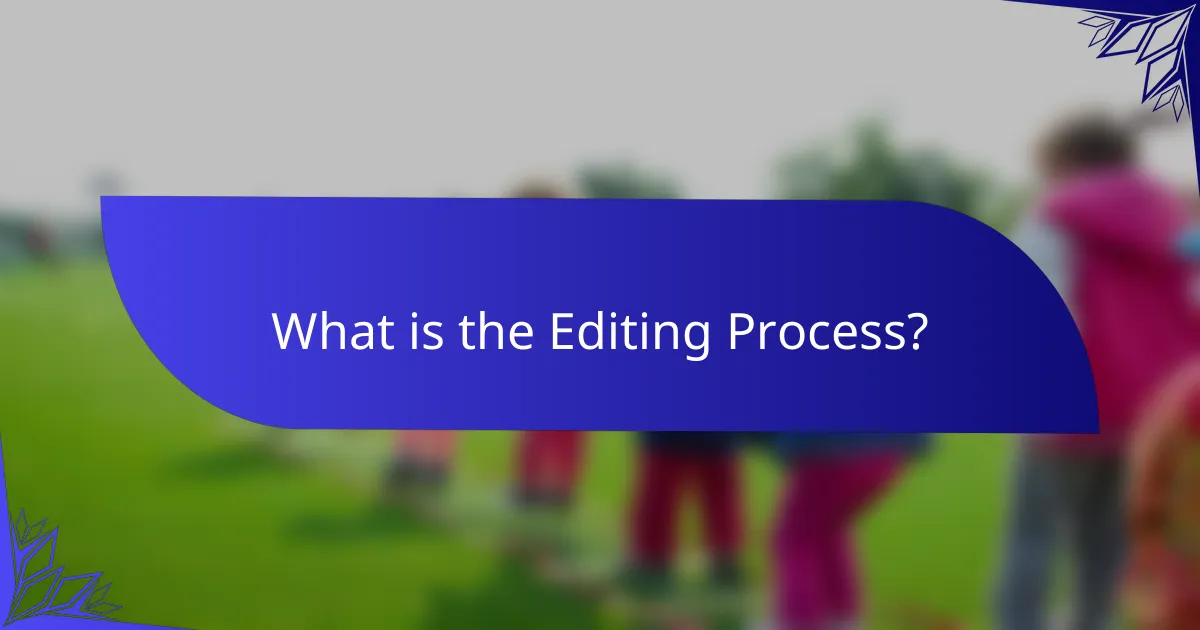 What is the Editing Process?