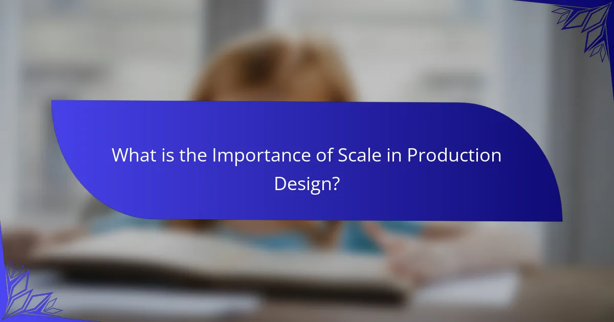 What is the Importance of Scale in Production Design?
