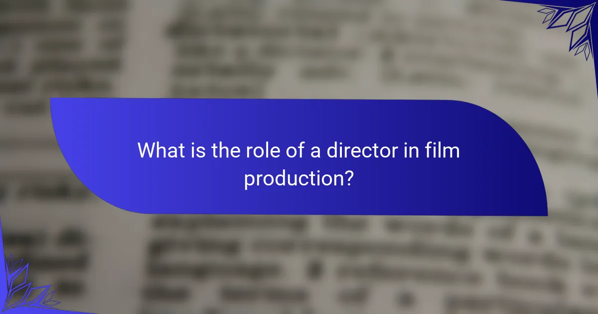 What is the role of a director in film production?